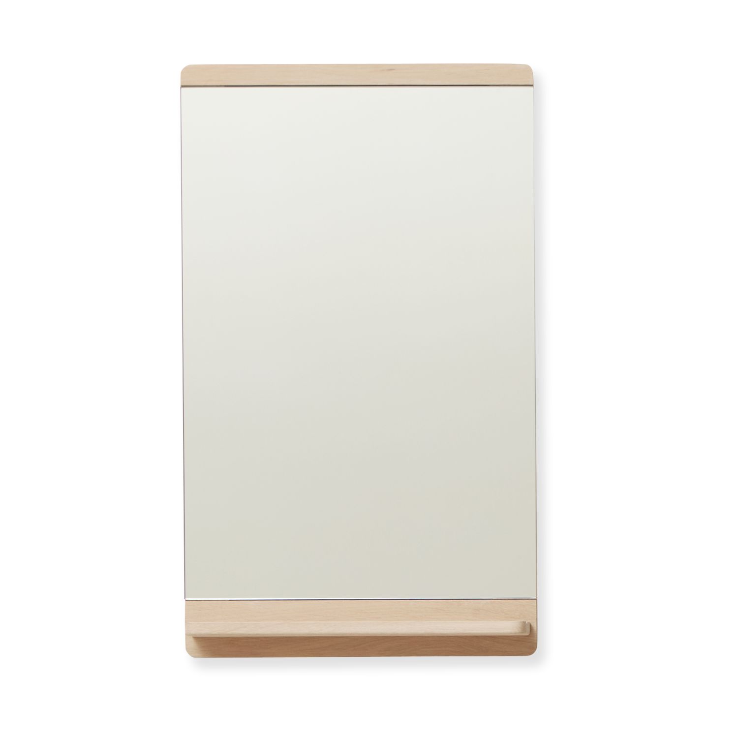 Rim Wandspiegel von Form & Refine: Rechteckiger Spiegel mit Ablage aus geöltem Eichenholz.