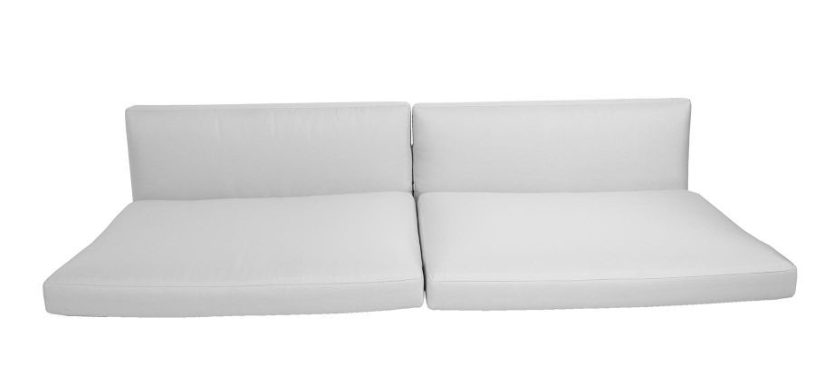 Weißes 2-Sitzer Sofa "Connect" von Cane-Line: Modulares Gartenmöbel mit bequemen Sitz- und Rückenkissen.