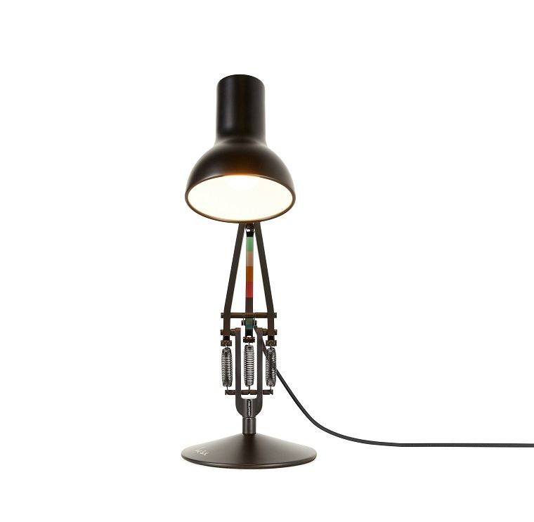 Anglepoise Type 75 Mini Paul Smith Edition Tischleuchte in Schwarz, Detailaufnahme des ikonischen Designs.