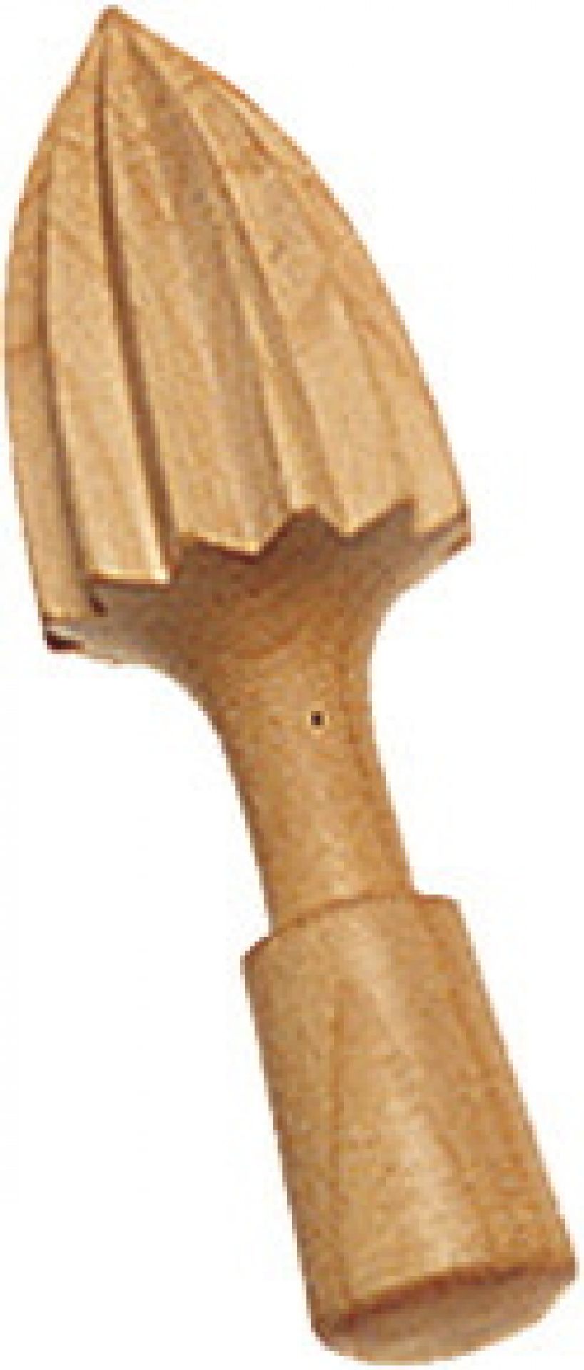 Alessi UT108 Zitronenpresse aus Kirschbaumholz, Nahaufnahme einer traditionellen Saftpresse aus hellem, naturbelassenem Holz.