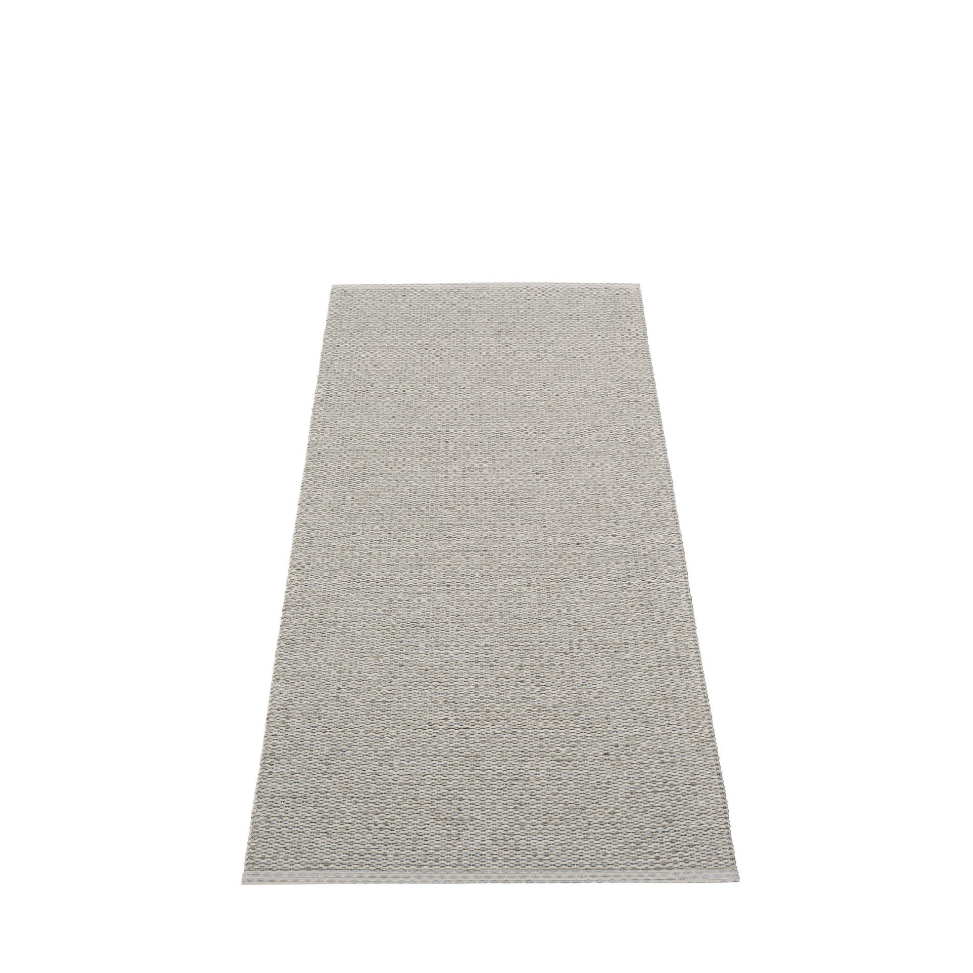 Svea Kunststoffteppich in warmem Grau, Größe 70x160 cm, ideal für Innen- und Außenbereiche.