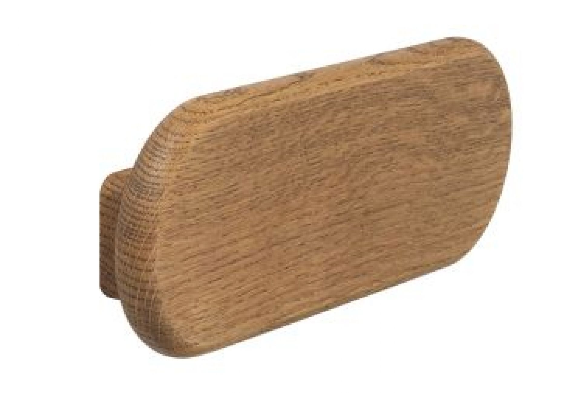 Braune, gebeizte Eichenholz-Aufhängung für Saxe Chair (Audo). Möbelzubehör für Stühle, Detailansicht.