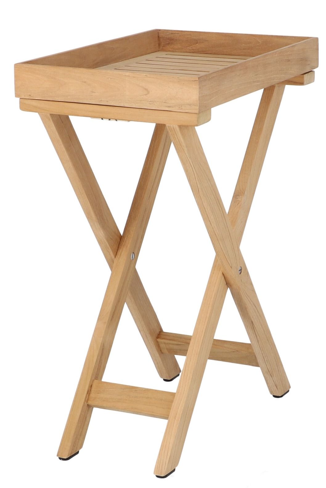 Chio Klapptisch von Jan Kurtz für den Outdoor-Bereich aus hellem Teakholz.