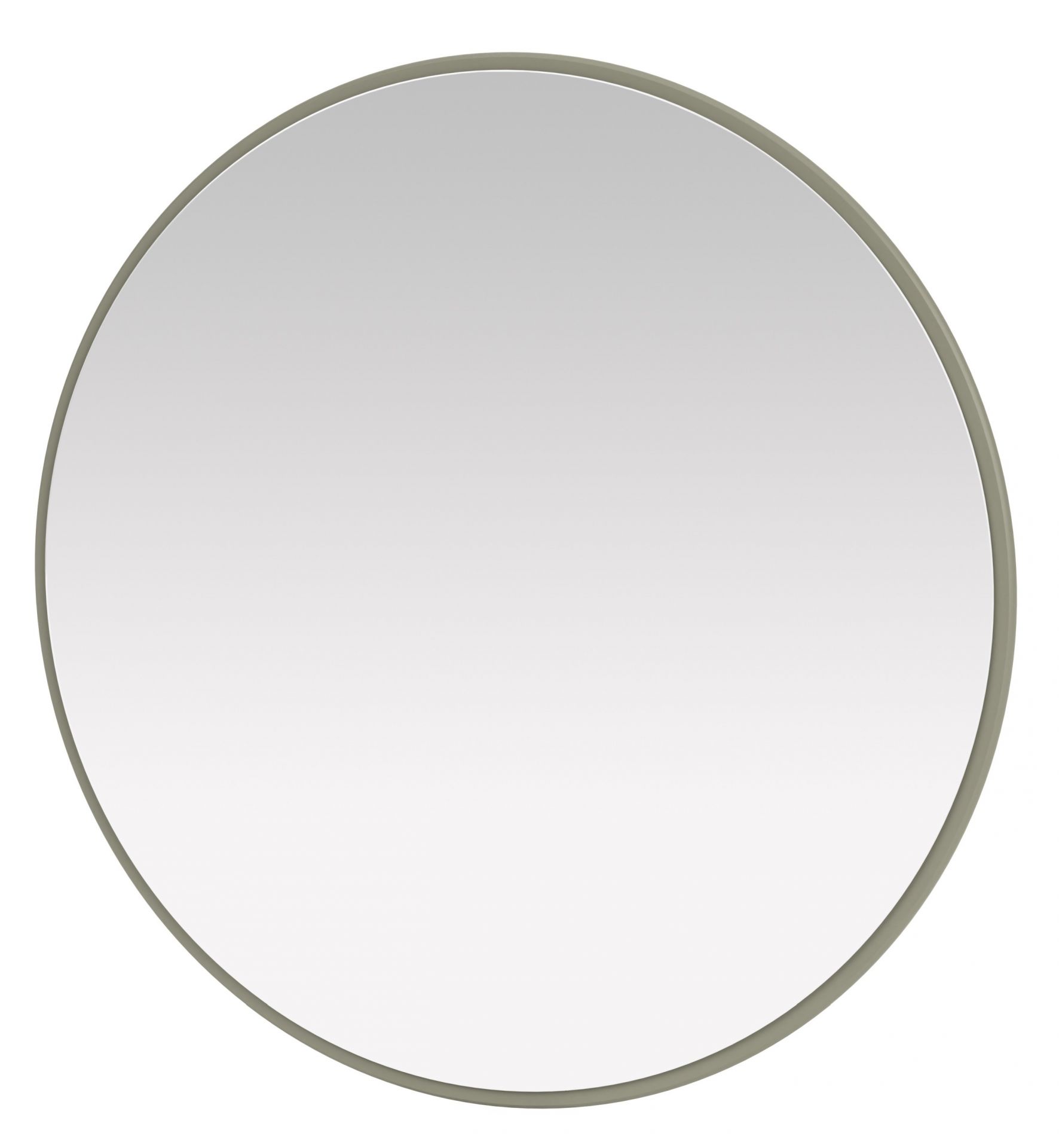 Runder Montana Spiegel mit Fennel-farbenem Rahmen. Moderner Wandspiegel für Badezimmer und Wohnraum.