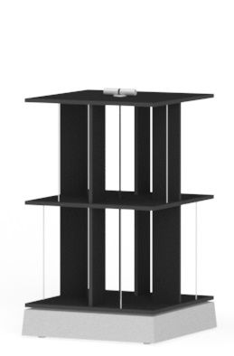 Buchstabler Bücherturm, DVD-Regal Nils Holger Moormann Bicolor Schwarz Ral 9005 - 2er H 56,5 cm