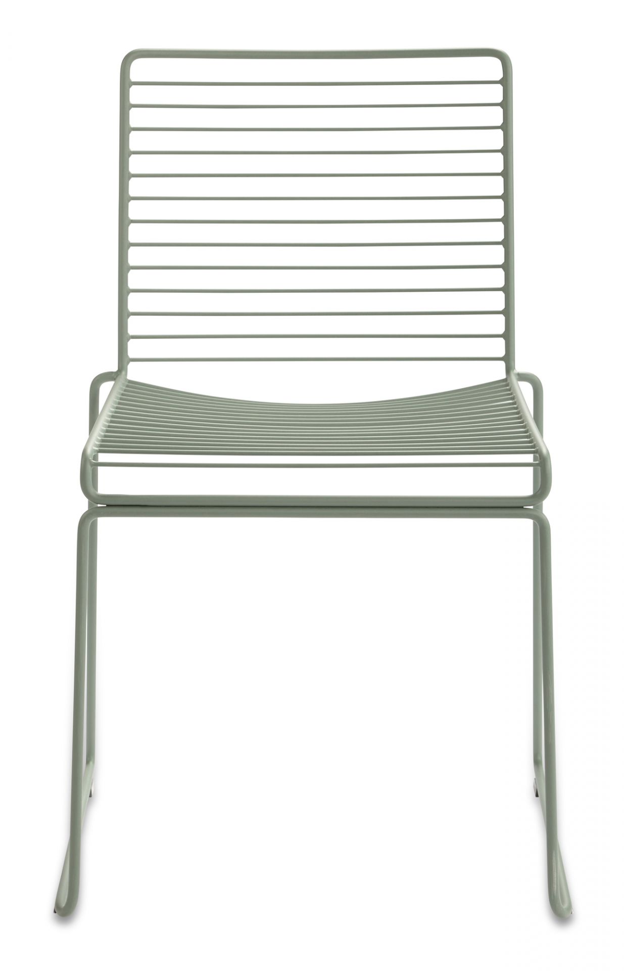 Hee Dining Chair Stuhl von Hay in Fall Grün, Draufsicht. Metallstuhl für Esszimmer.