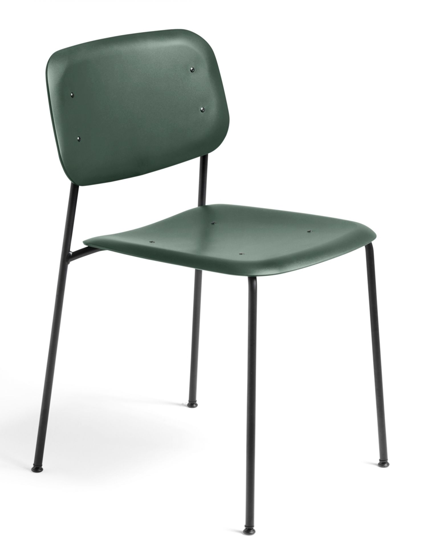 Soft Edge Stuhl in Hunter Grün von Hay mit schwarzem Metallgestell. Designstuhl für Esszimmer.