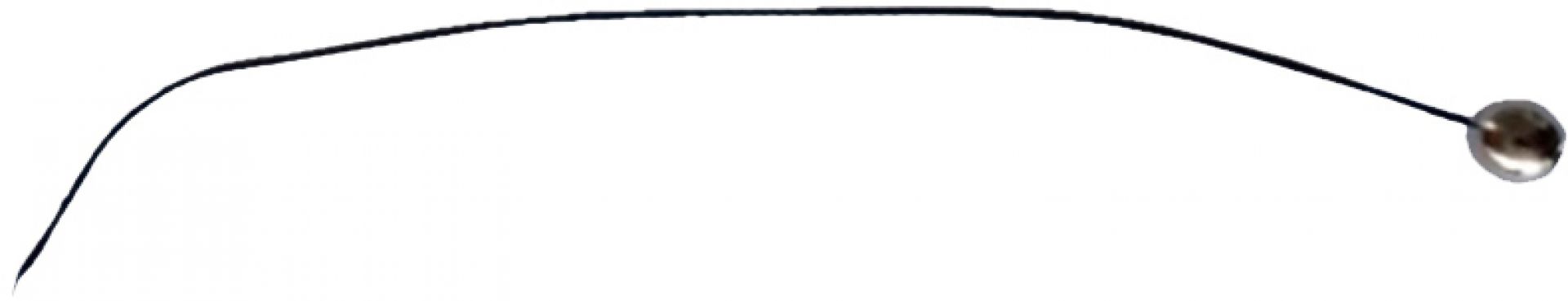 Zugschnur mit Kugel als Ersatzteil für Wilhelm Wagenfeld Leuchten, Detailaufnahme der schwarzen Zugschnur.