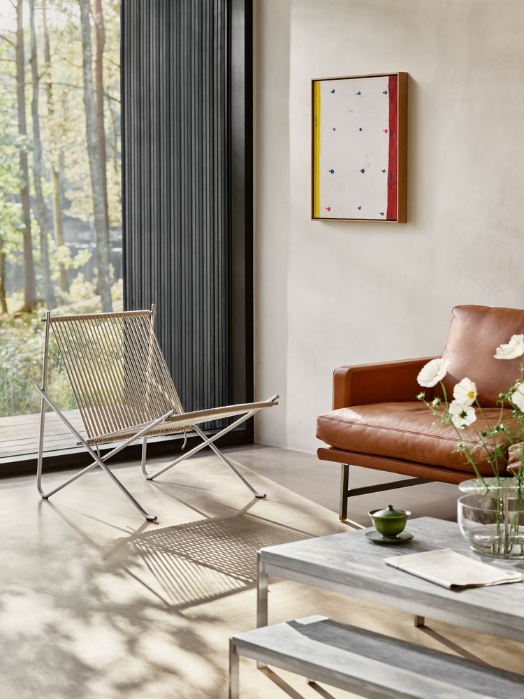 PK4 Lounge Chair Edelstahl - Schwarz Fritz Hansen