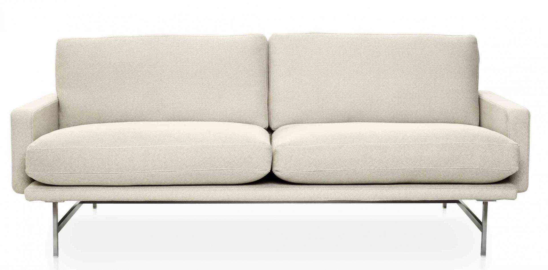 Beige Lissoni Sofa von Fritz Hansen mit minimalistischem Design und Metallbeinen.