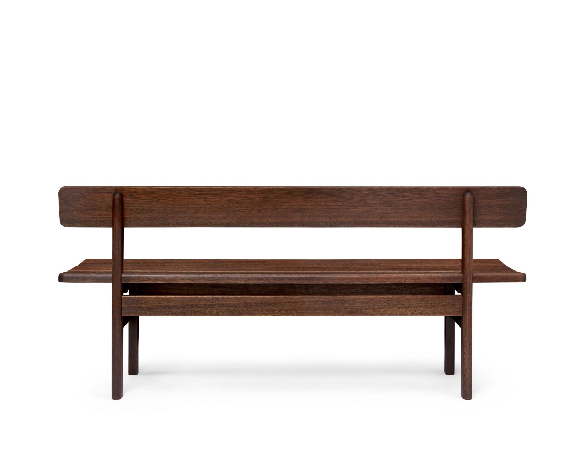 Asserbo Bank aus dunkel geöltem Eukalyptusholz von Carl Hansen & Søn, Gartenbank für Terrasse.