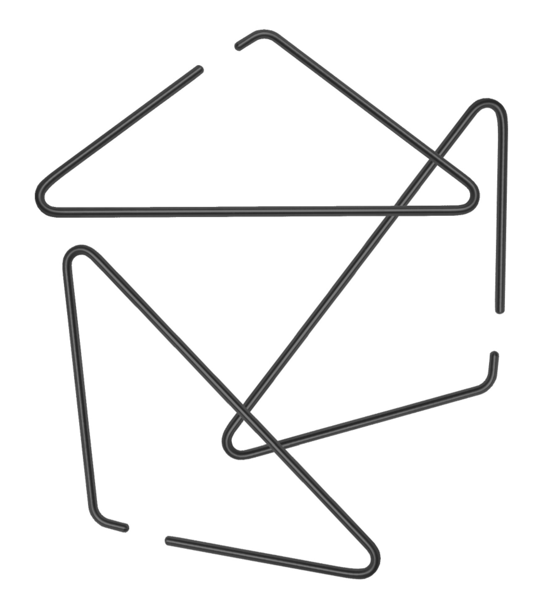 Roomsafari Triangle Kleiderbügel, minimalistisches Design, weiße Metall-Kleiderbügel für stilvolle Garderobenorganisation und moderne Aufbewahrung.