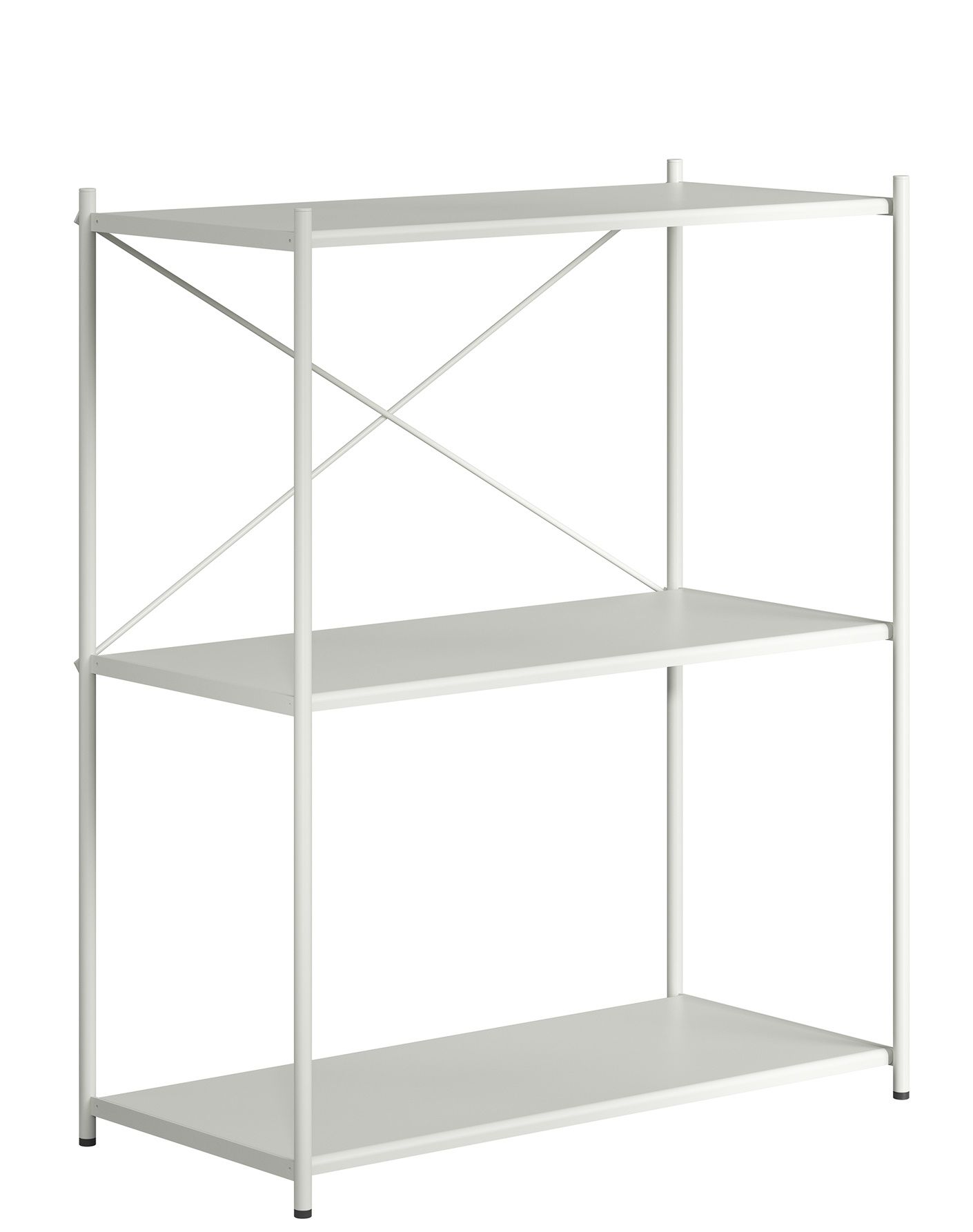 Weißes Arturo Regal (novoform) mit drei Böden, modernes Design für Wohnzimmer und Büro.