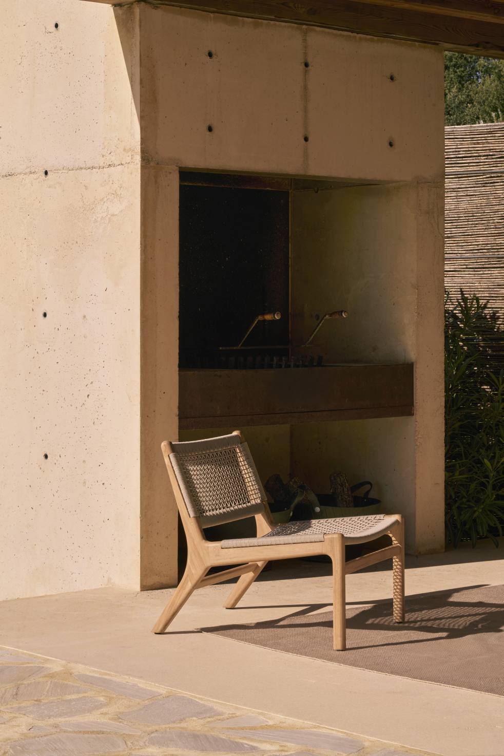 Jack Woven Outdoor Loungsessel Teak Kordel Beige Ethnicraft