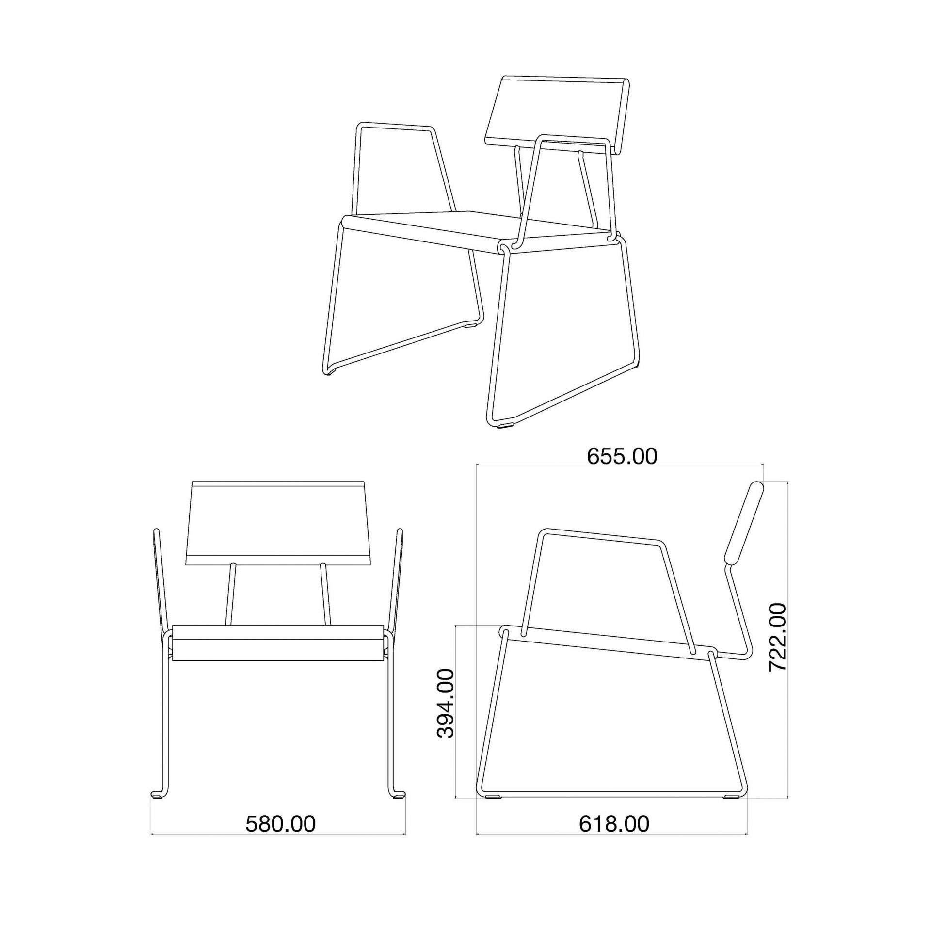 D:008 Loungechair mit Armlehnen Fuchs & Habicht