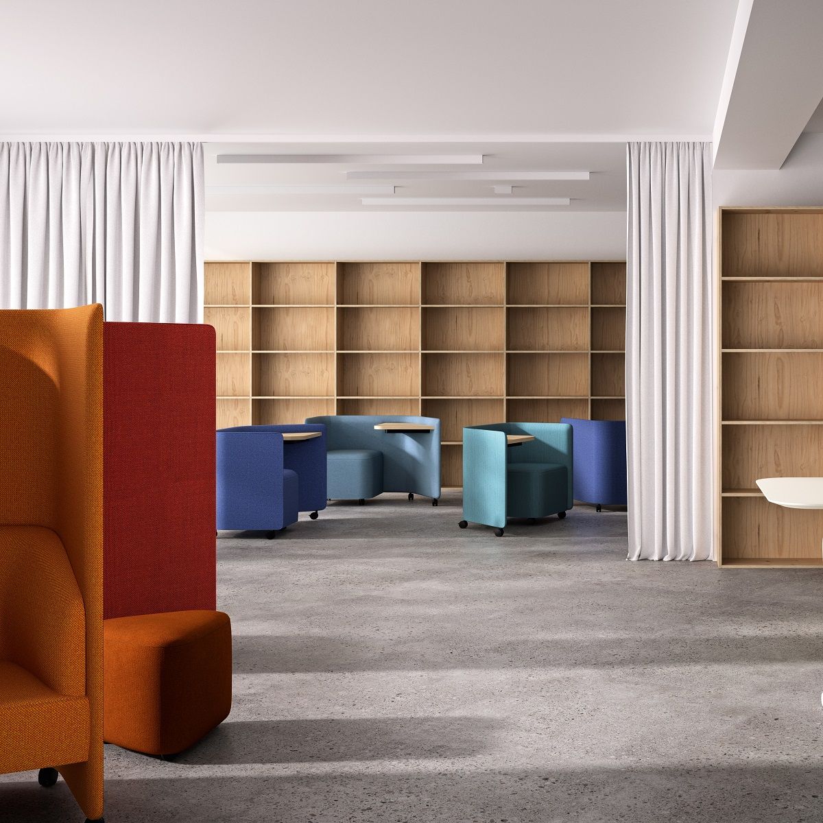 In Out Office BU2268 Panel Lounge Stuhl mit Schreibtisch Andreu World