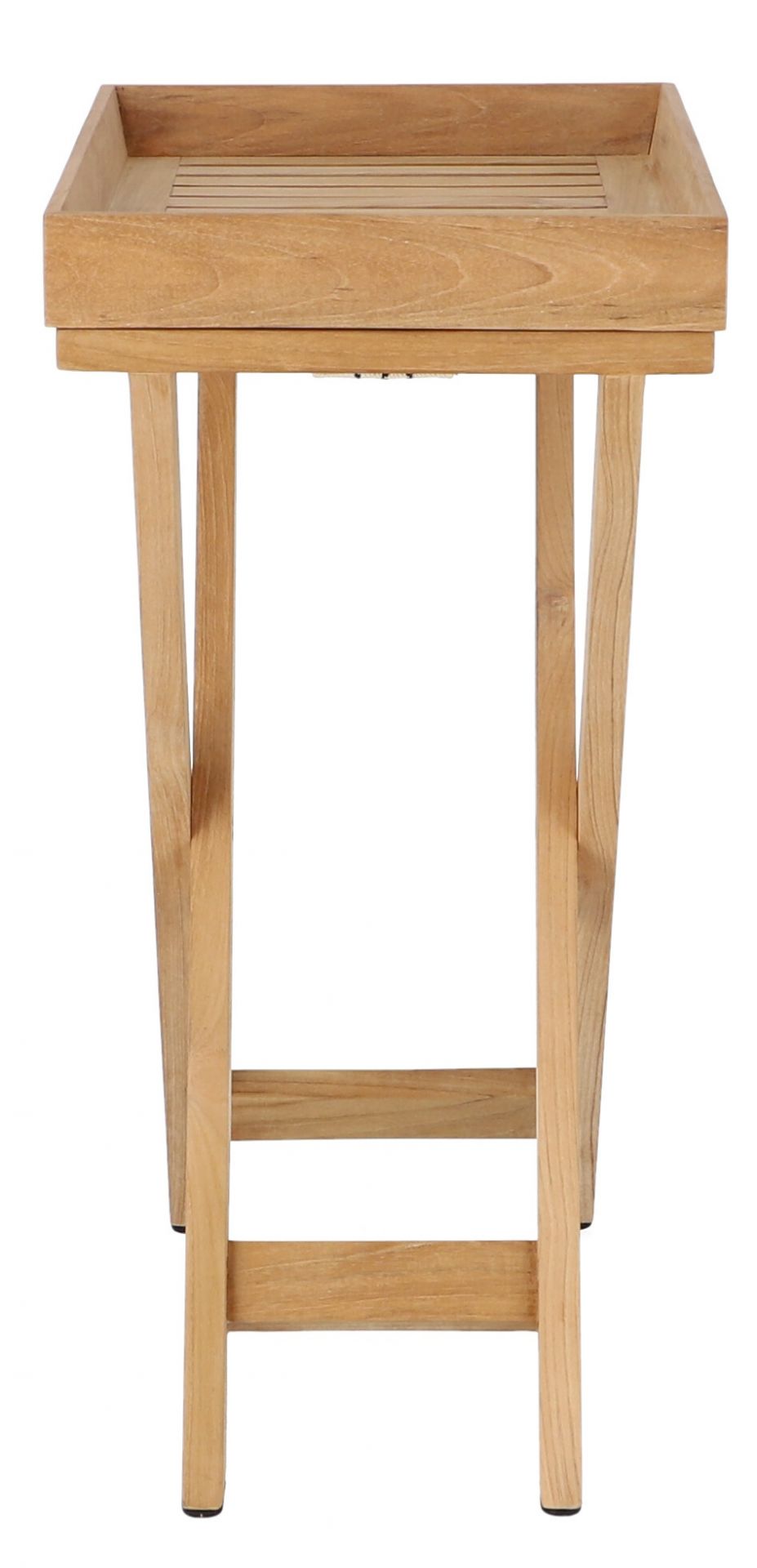 Chio Klapptisch von Jan Kurtz für den Outdoor-Bereich aus hellem, massivem Teakholz.