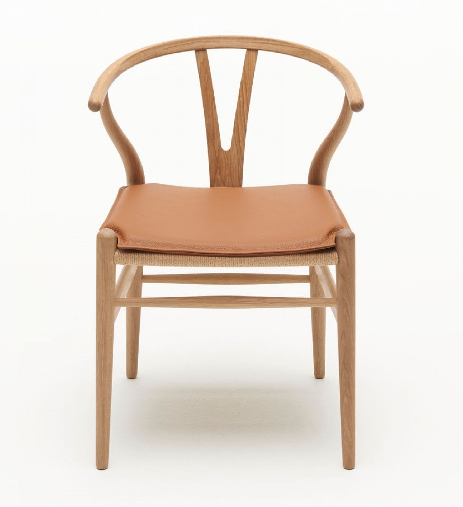 Braunes Sitzkissen für CH24 Wishbone Chair von Carl Hansen, Leder, bequeme Sitzauflage.