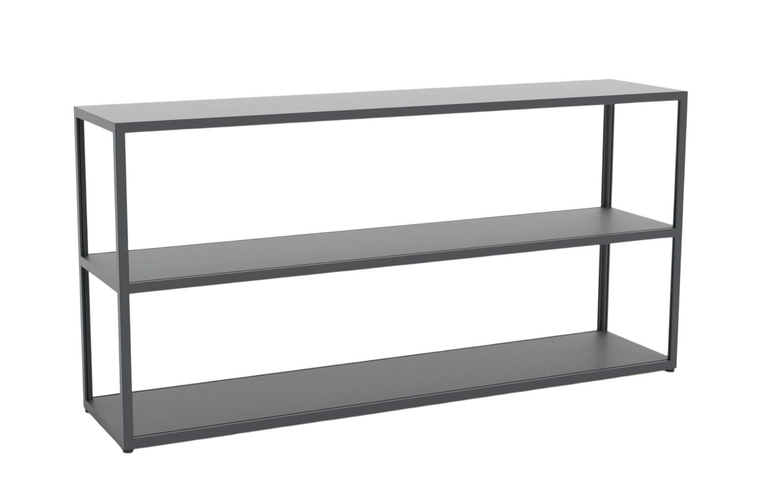 New Order Sideboard in Anthrazit: Modernes Regal mit drei Ebenen für Wohnzimmer und Büro.