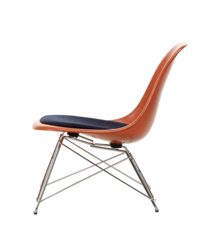 Eames Fiberglass  Chair LSR Stuhl mit Sitzpolster Vitra
