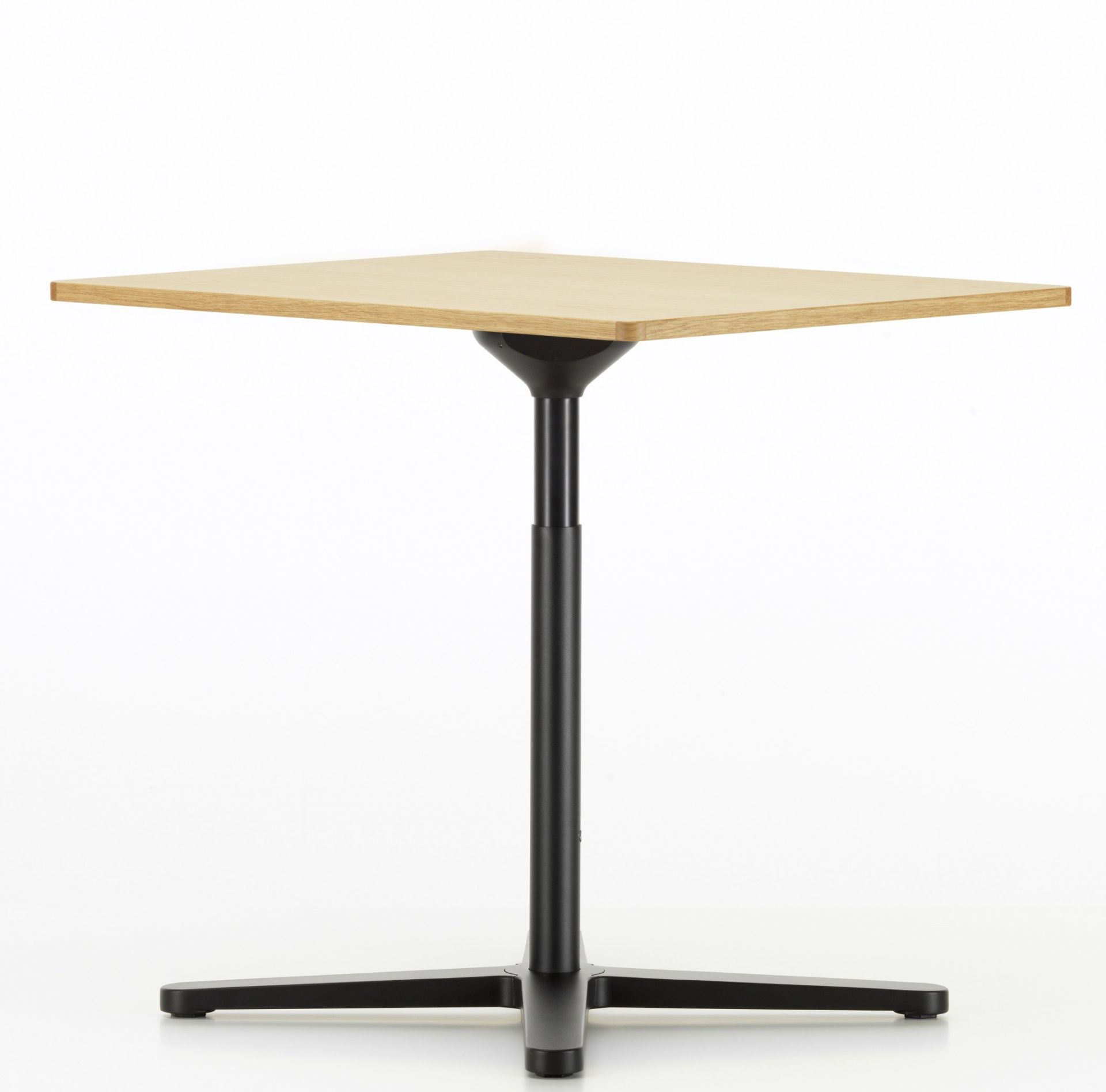 Vitra Super Fold Table, rechteckiger Faltbarer Tisch mit hellem Holz und schwarzem Fuß.