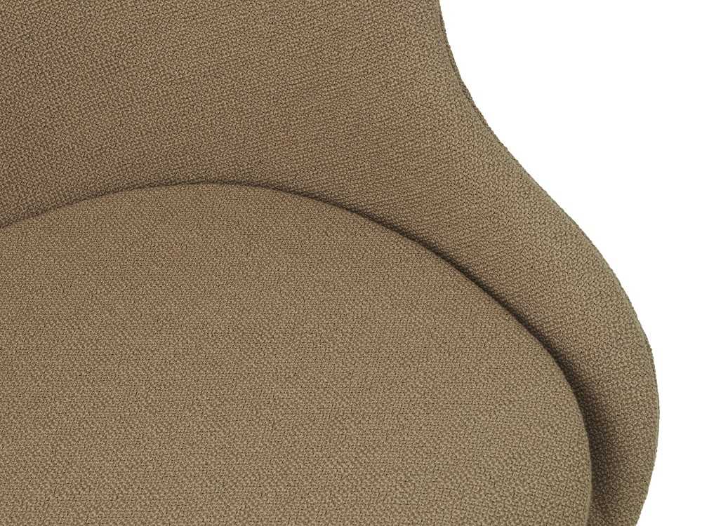 Detailaufnahme: Brauner Hyg Lounge Sessel von Normann Copenhagen, Fokus auf Sitzfläche und Rückenlehne.