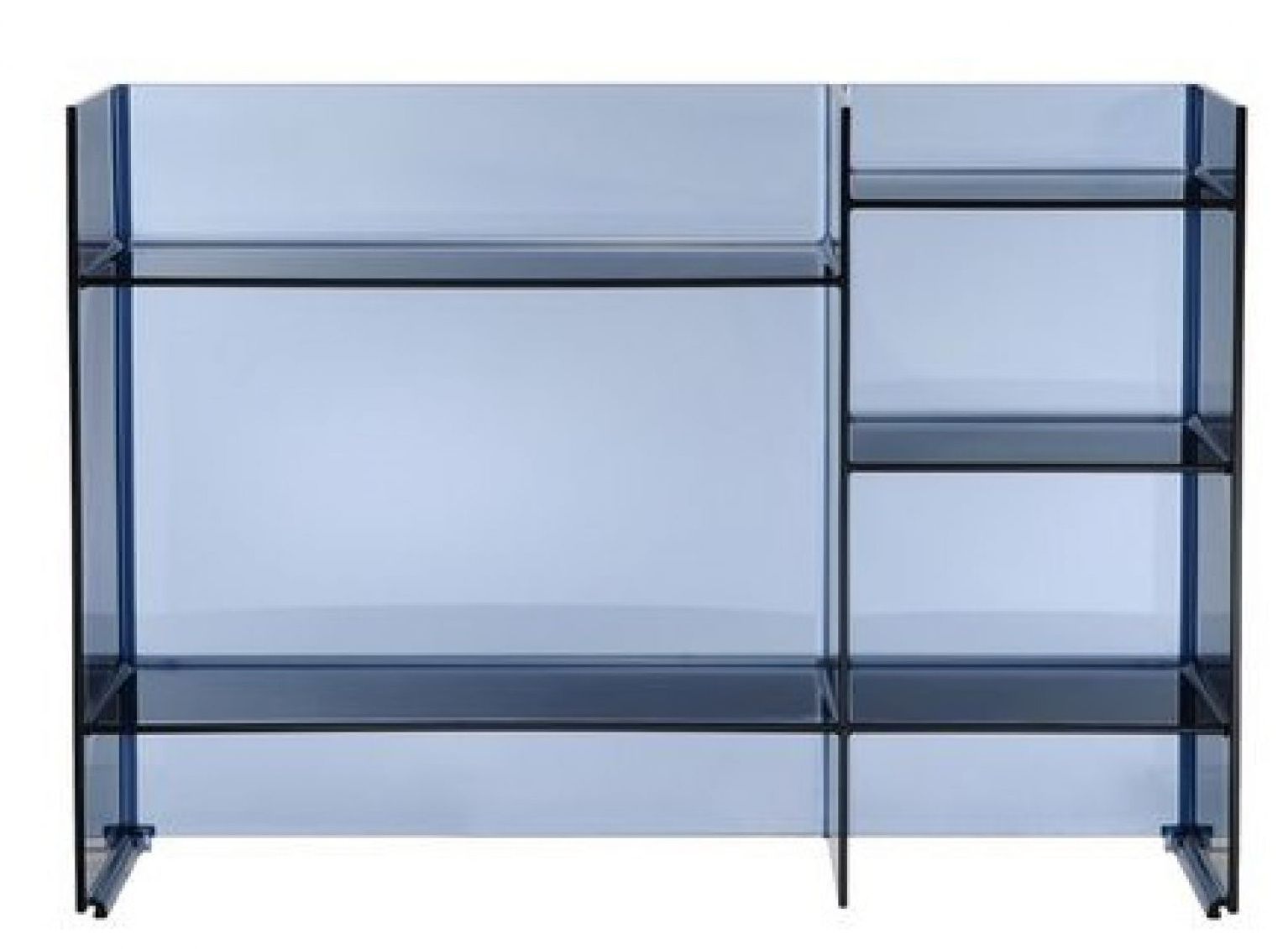 Sound-Rack Regalsystem in Dämmerungsblau, Kartell Mängelexemplar. Modernes, modulares Regal für Wohnzimmer und Büro.