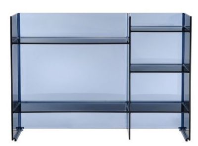Sound-Rack Regalsystem in Dämmerungsblau, Kartell Mängelexemplar. Modernes, modulares Regal für Wohnzimmer und Büro.