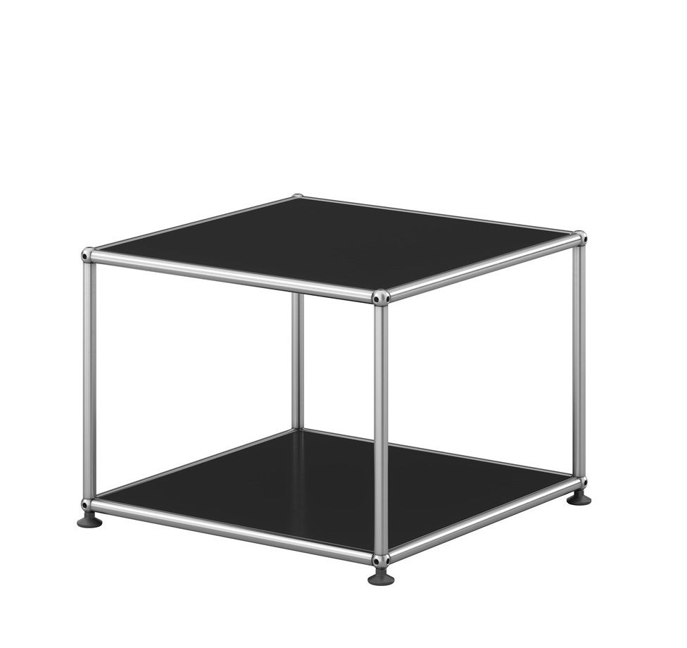 USM Haller Beistelltisch offen in Schwarz, modernes Designmöbel für Wohnzimmer und Büro, Quick Ship.