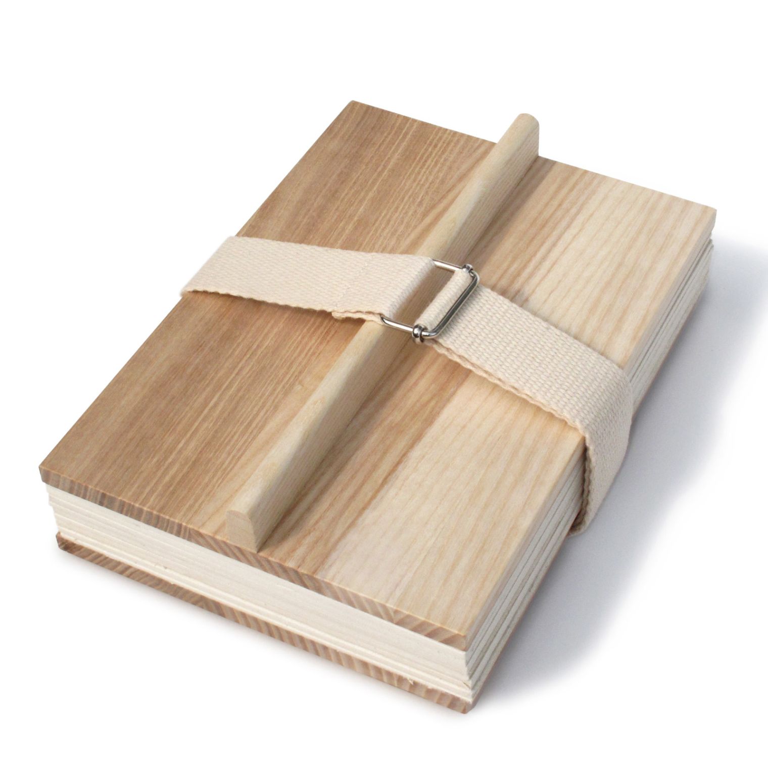 Blütenpresse A5 aus Holz mit Stoffband zum Blumen und Pflanzen pressen.