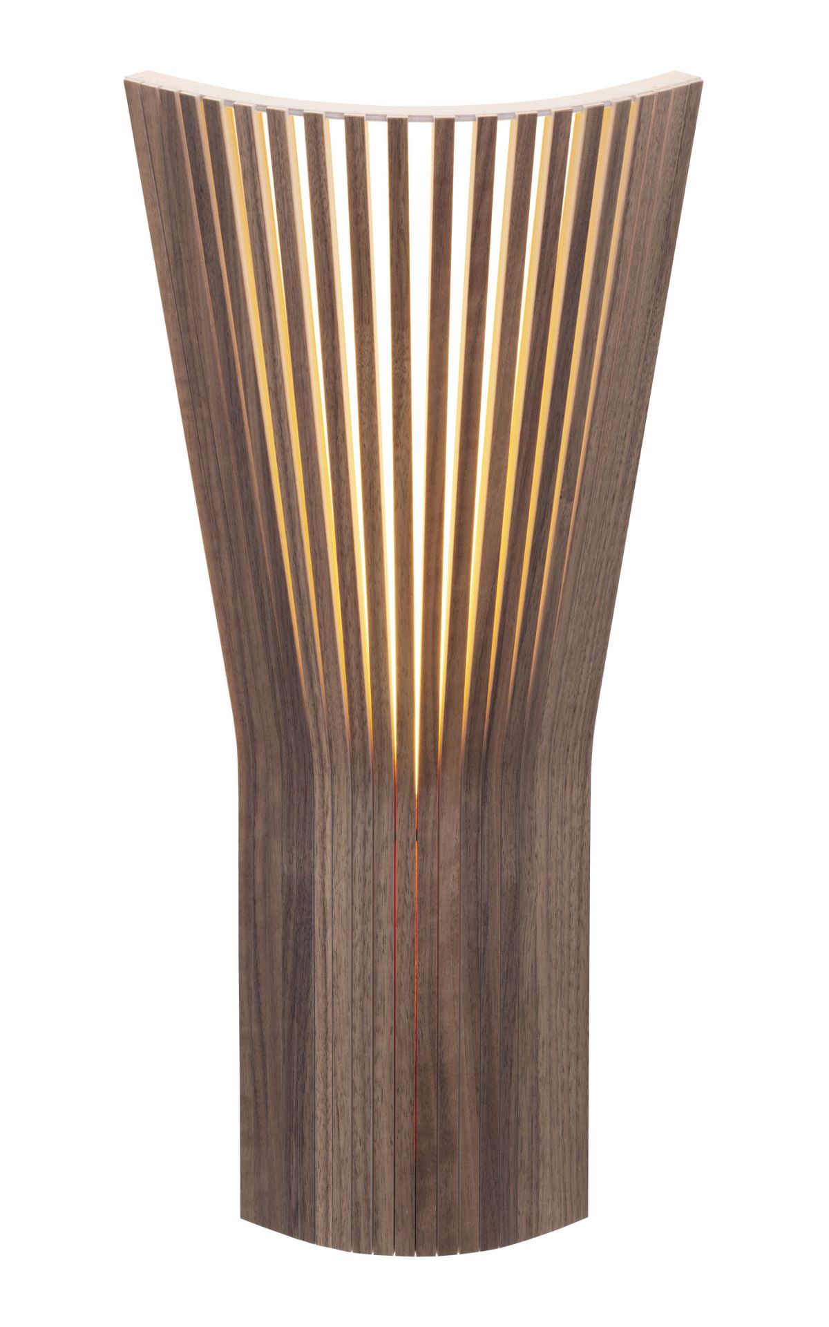 Secto 4237 Eckleuchte aus Walnussfurnier: Moderne Wandleuchte aus Holz mit indirektem Licht.