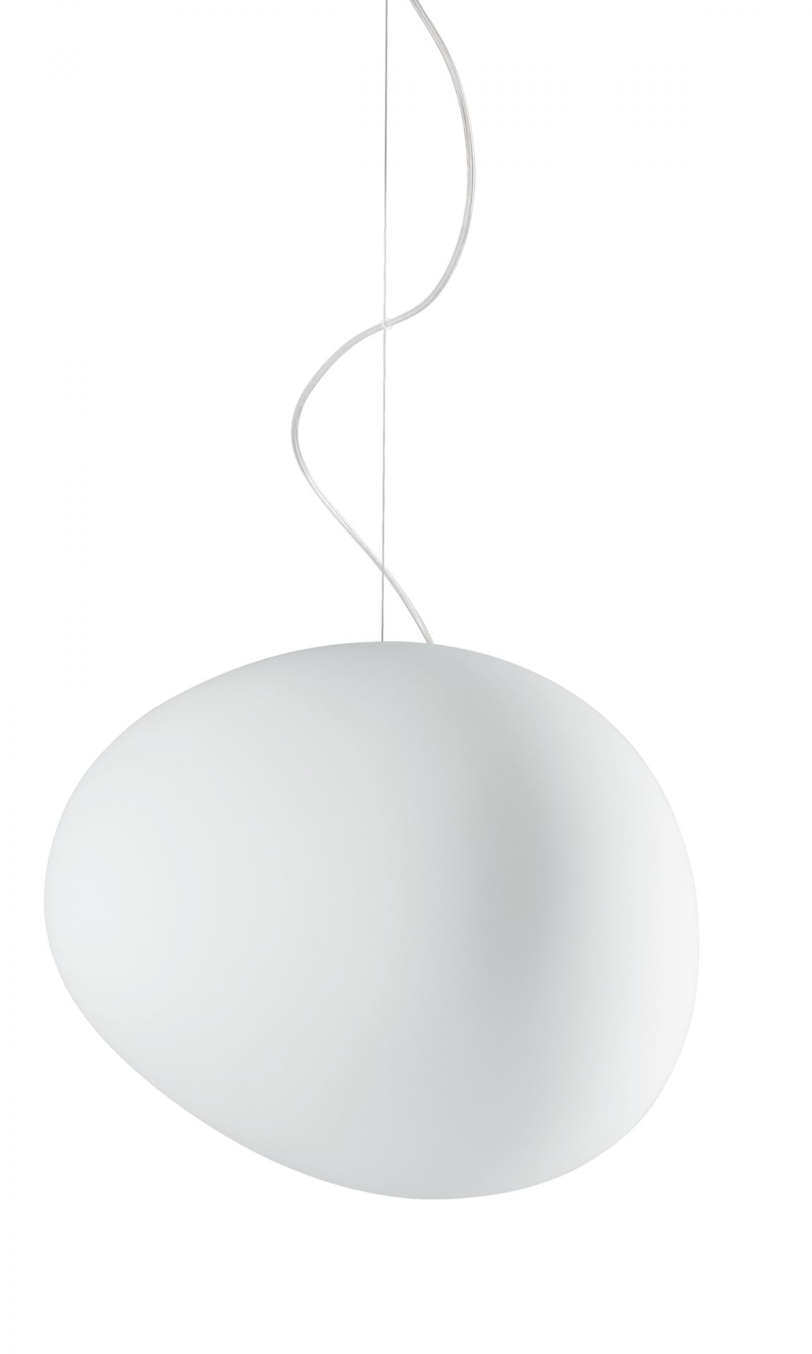 Weiße Gregg Pendelleuchte von Foscarini, modernes Design für Wohnzimmer und Esszimmer.