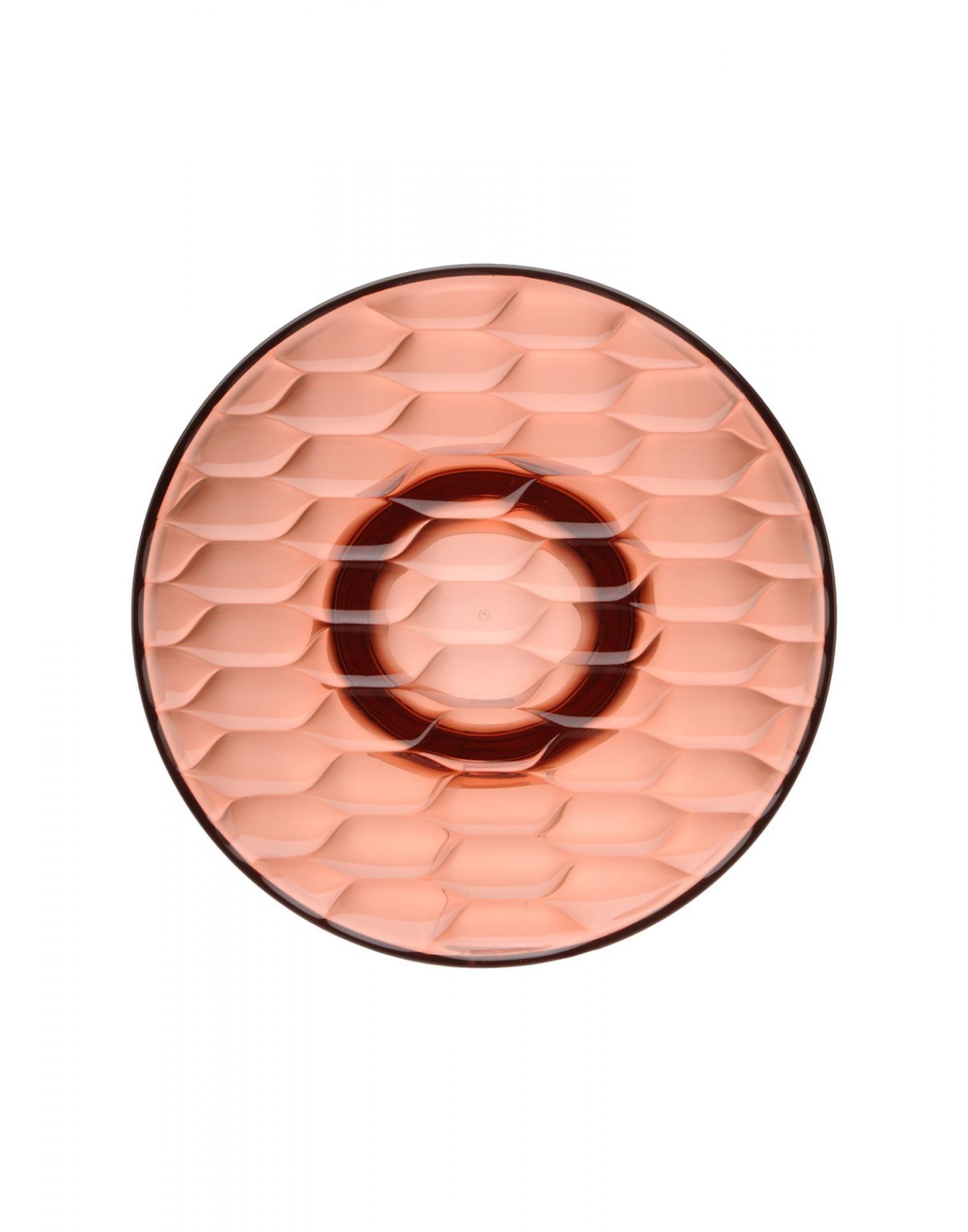 Nahaufnahme des rosafarbenen Kartell Jellies Garderobenhakens mit wellenförmiger Oberfläche und zentralem Haken.