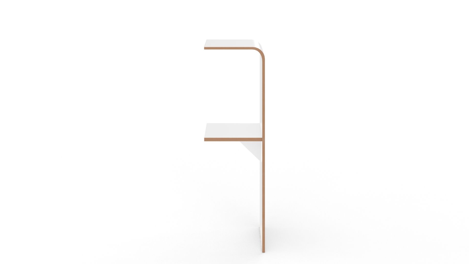 Minimalistisches, weißes Find Regal von Tojo mit zwei Ablageflächen, ideal für moderne Wohnräume.