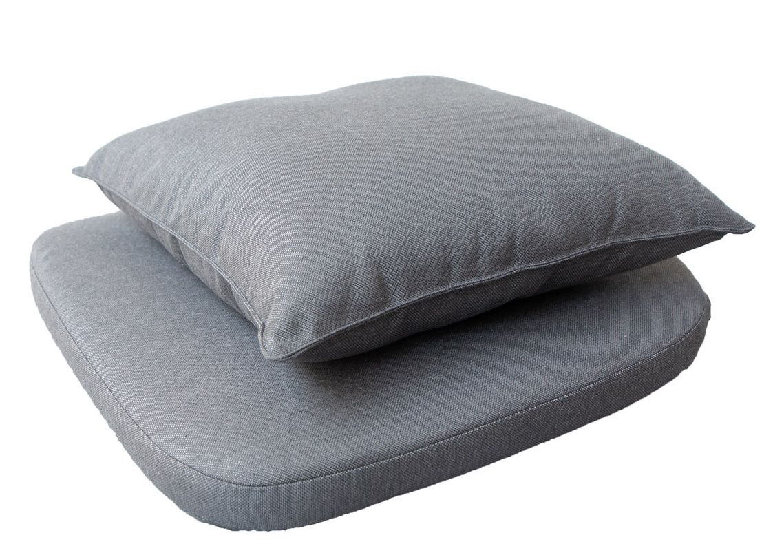Grauer Sitz Kissensatz für Cane-Line Moments Stuhl Outdoor, Sitzkissen und Rückenkissen.