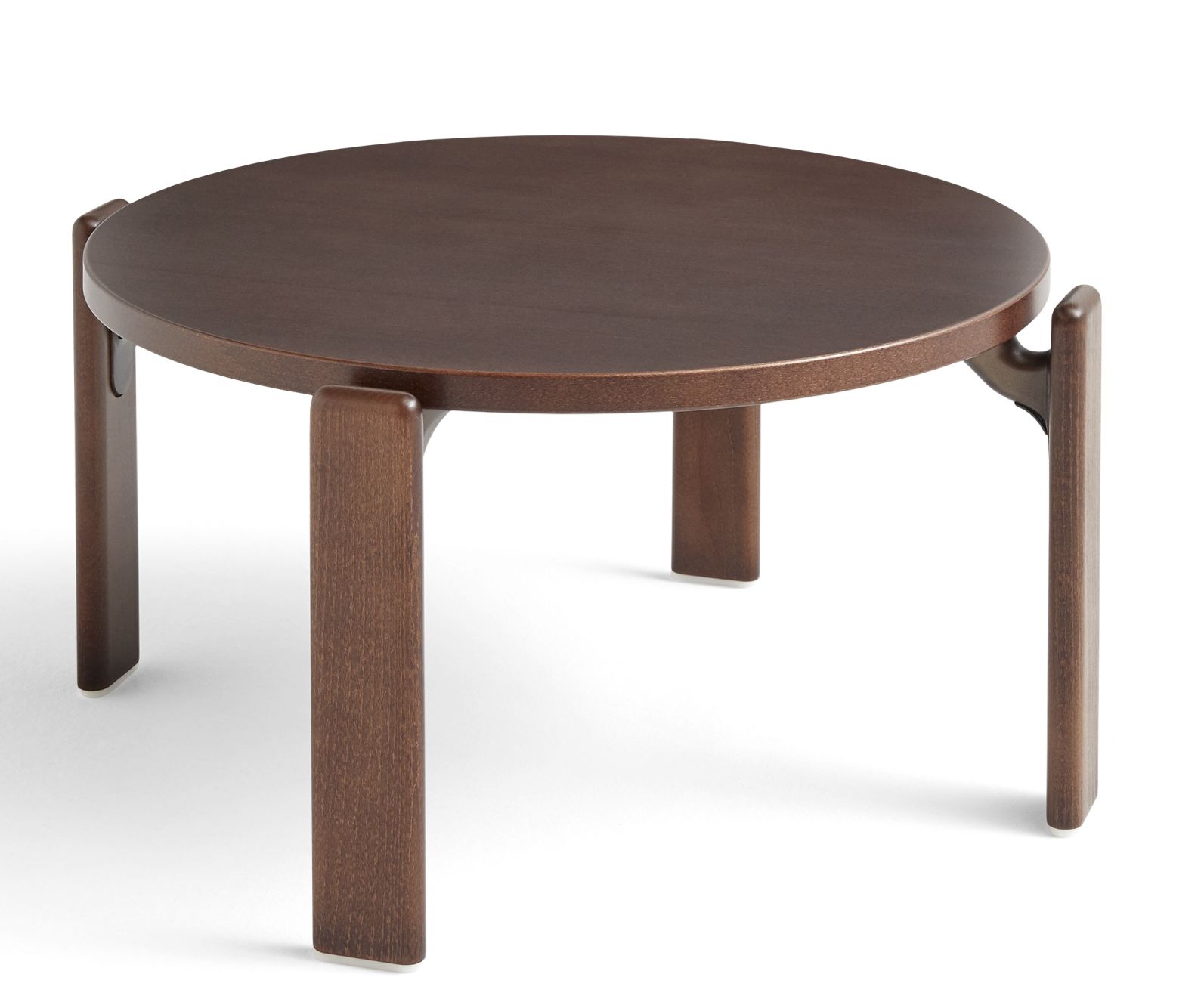 Runder Rey Couchtisch von Hay in Umber Braun mit wasserbasiertem Lack.