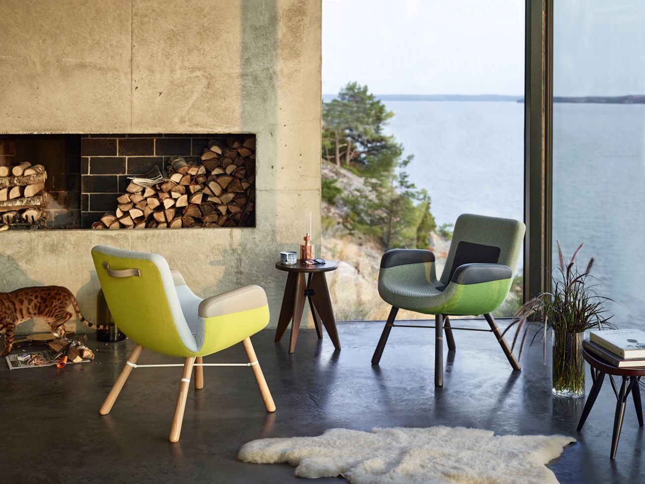 Tabouret Solvay Hocker Vitra Eiche dunkel massiv, Naturholz Schutzlack