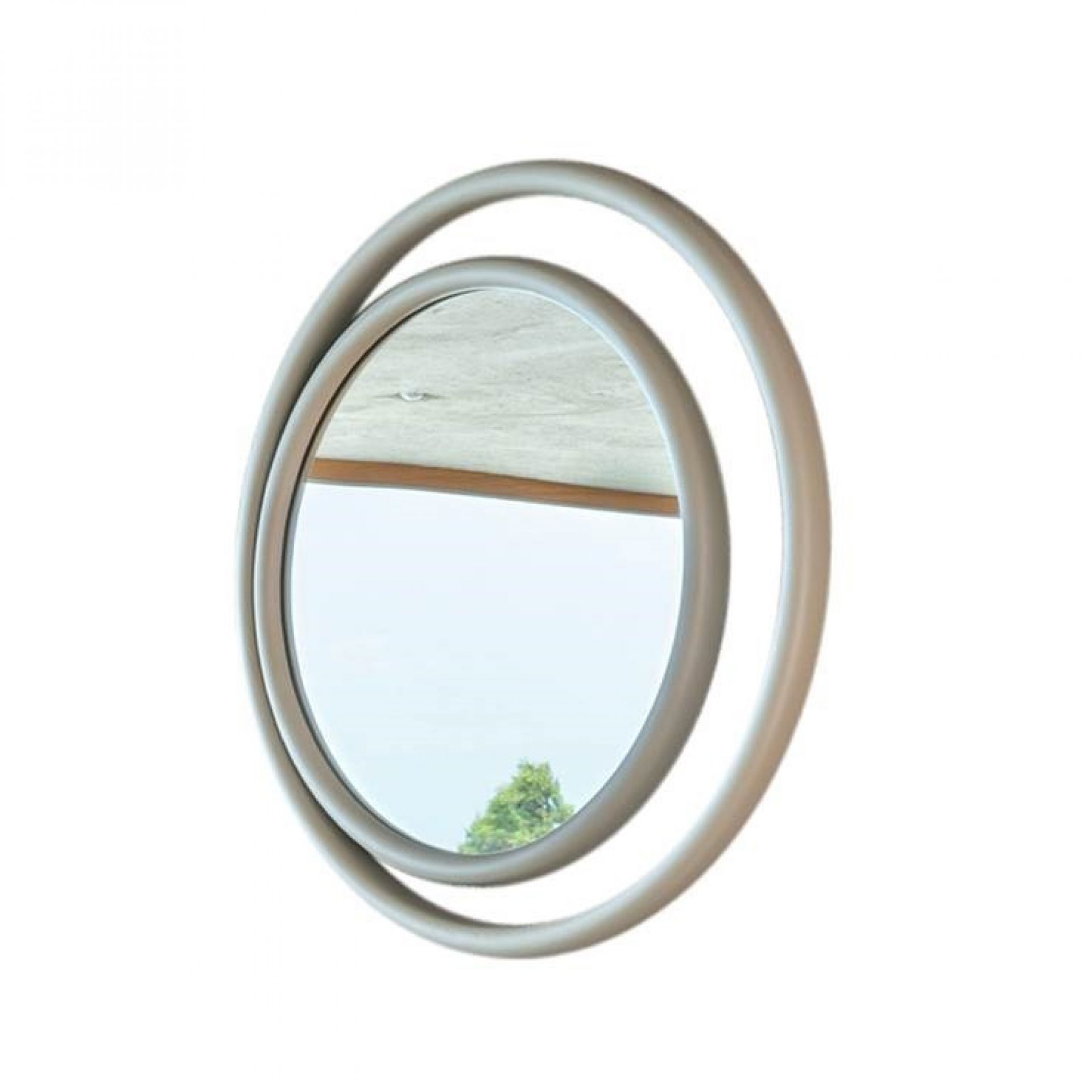 Eyeshine Mirror von Wiener GTV Design: Runder Wandspiegel mit doppeltem Rahmen, modernes Design.