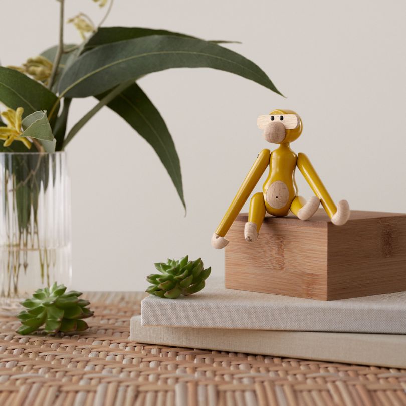 Affe Mini farbig Kay Bojesen Vintage Gelb