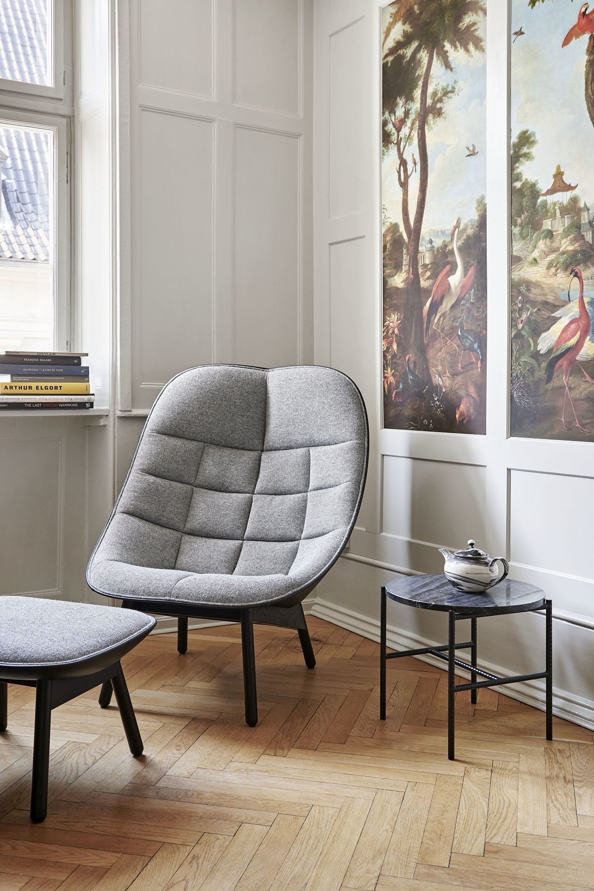 Uchiwa Ottoman Hocker Hay