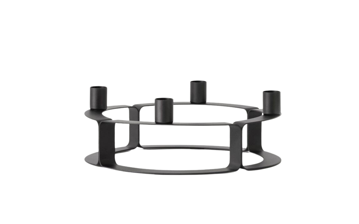 Schwarzer Lucca Kerzenständer von Novoform für vier Kerzen, modernes Design für stimmungsvolle Beleuchtung.