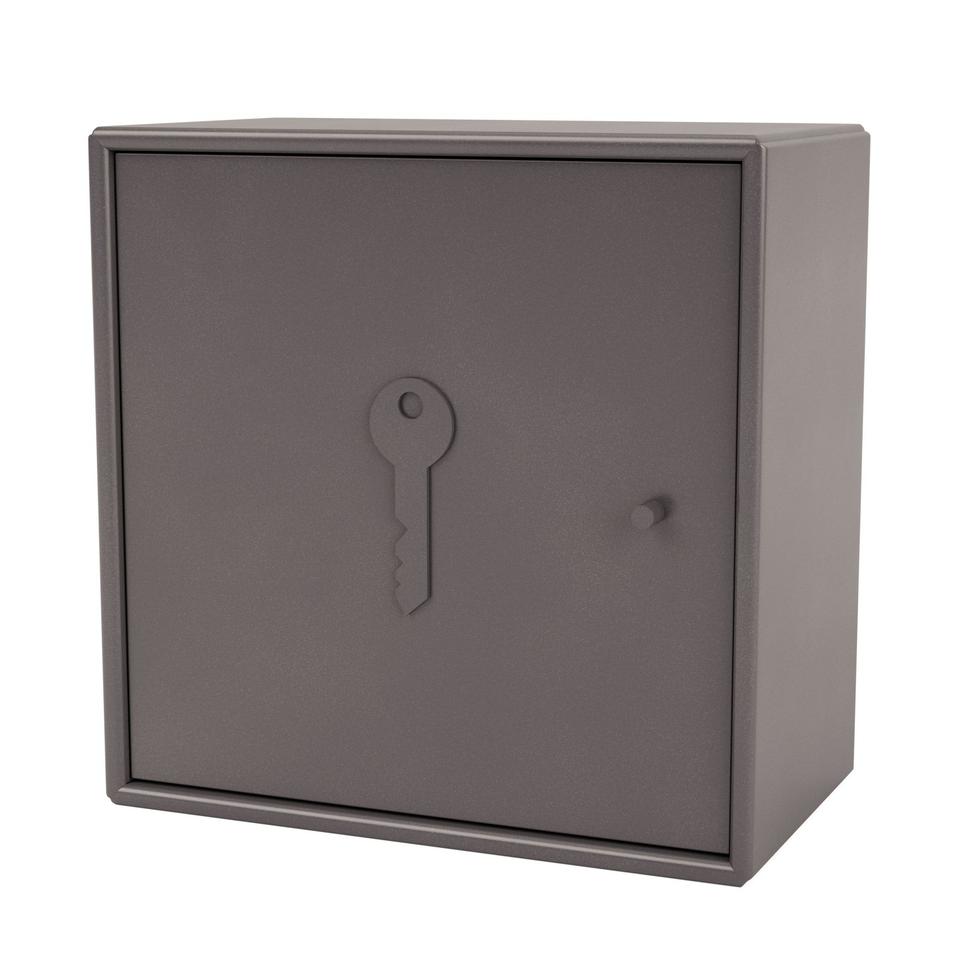 UNLOCK Schlüsselschrank Coffee Montana, geschlossener Metallschrank mit Schlüssel-Motiv für sichere Schlüsselaufbewahrung im Büro.