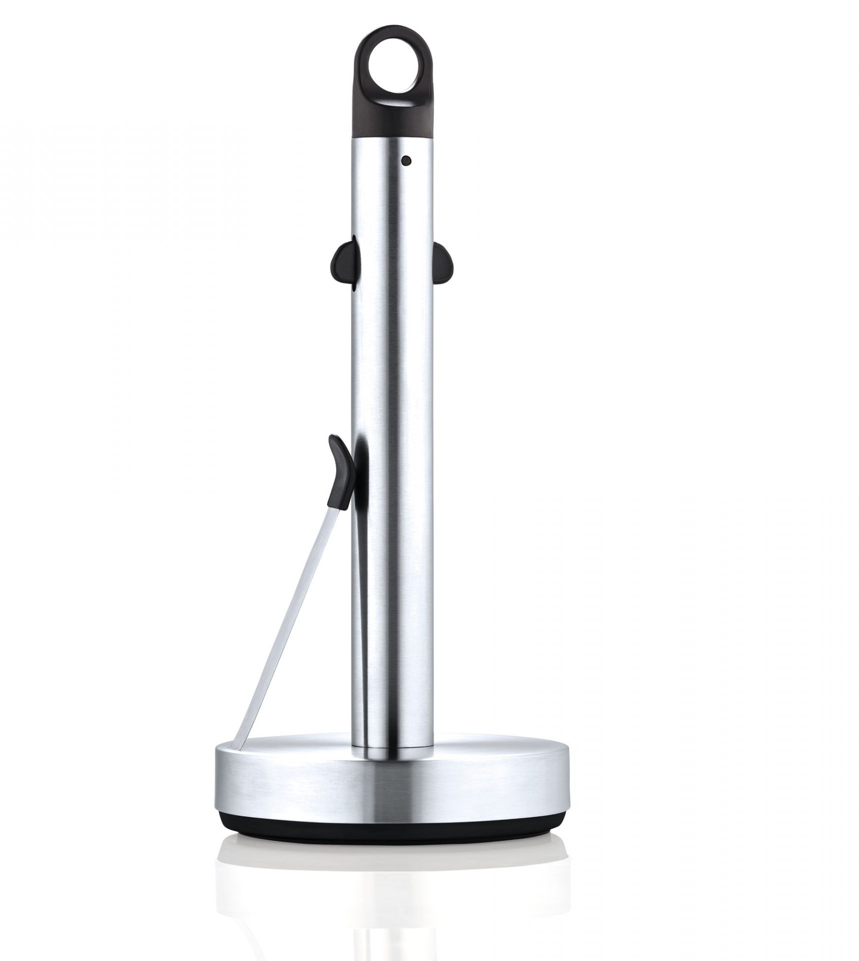 Edelstahl Küchenrollenhalter von Blomus mit praktischer Einhändiger Abreißfunktion und modernem Design.