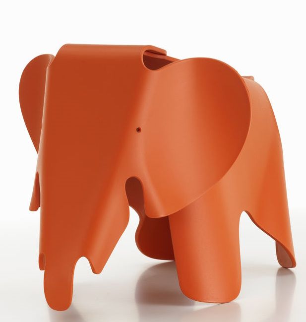 Eames Elephant Hocker RE Vitra Red Orange