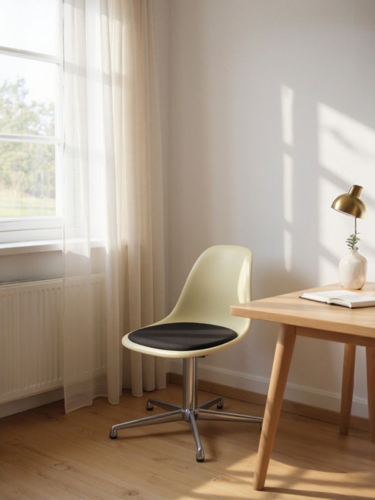 Eames Fiberglass Side Chair DSL mit Sitzpolster Vitra