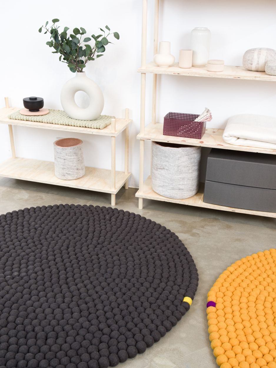 Big One Rund Filzteppich Ø 200 cm myfelt Ockergelb