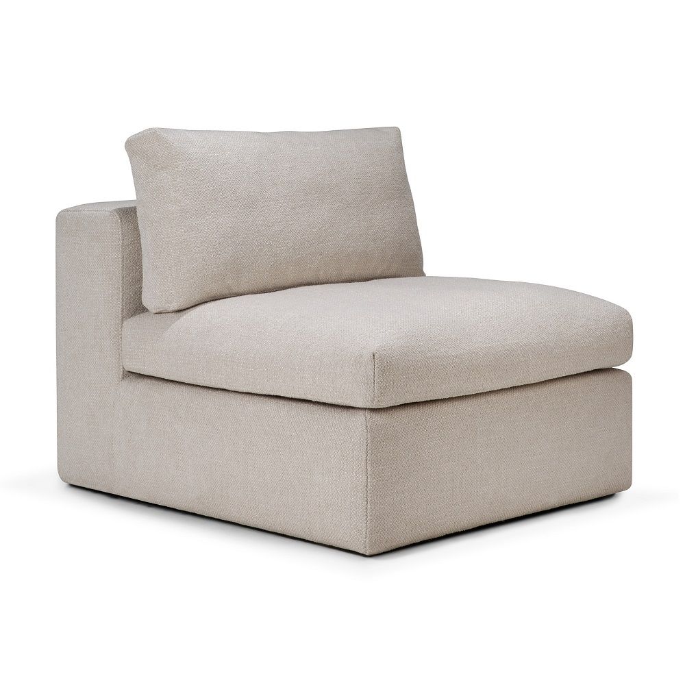 Mellow Sofa 1-Sitzer in Elfenbein Stoff von Ethnicraft: Moderner Sessel für Wohnzimmer und Lounge.