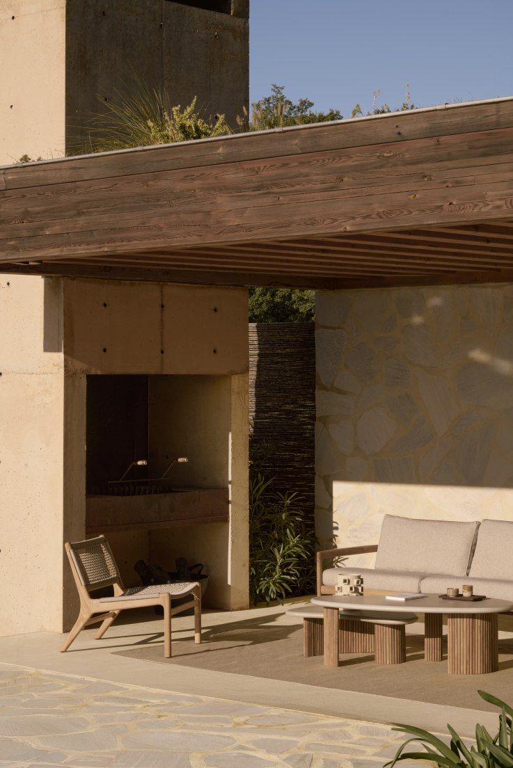 Jack Woven Outdoor Loungsessel Teak Kordel Beige Ethnicraft