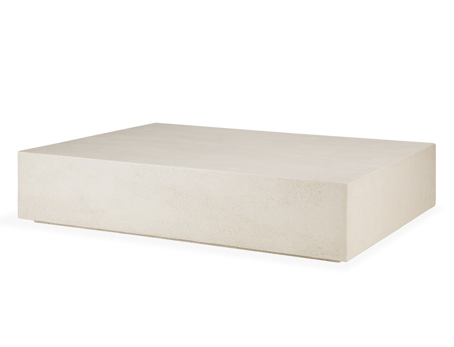 Rechteckiger Elements Couchtisch von Ethnicraft in Off White mit Microzement-Oberfläche. Moderner Wohnzimmertisch.