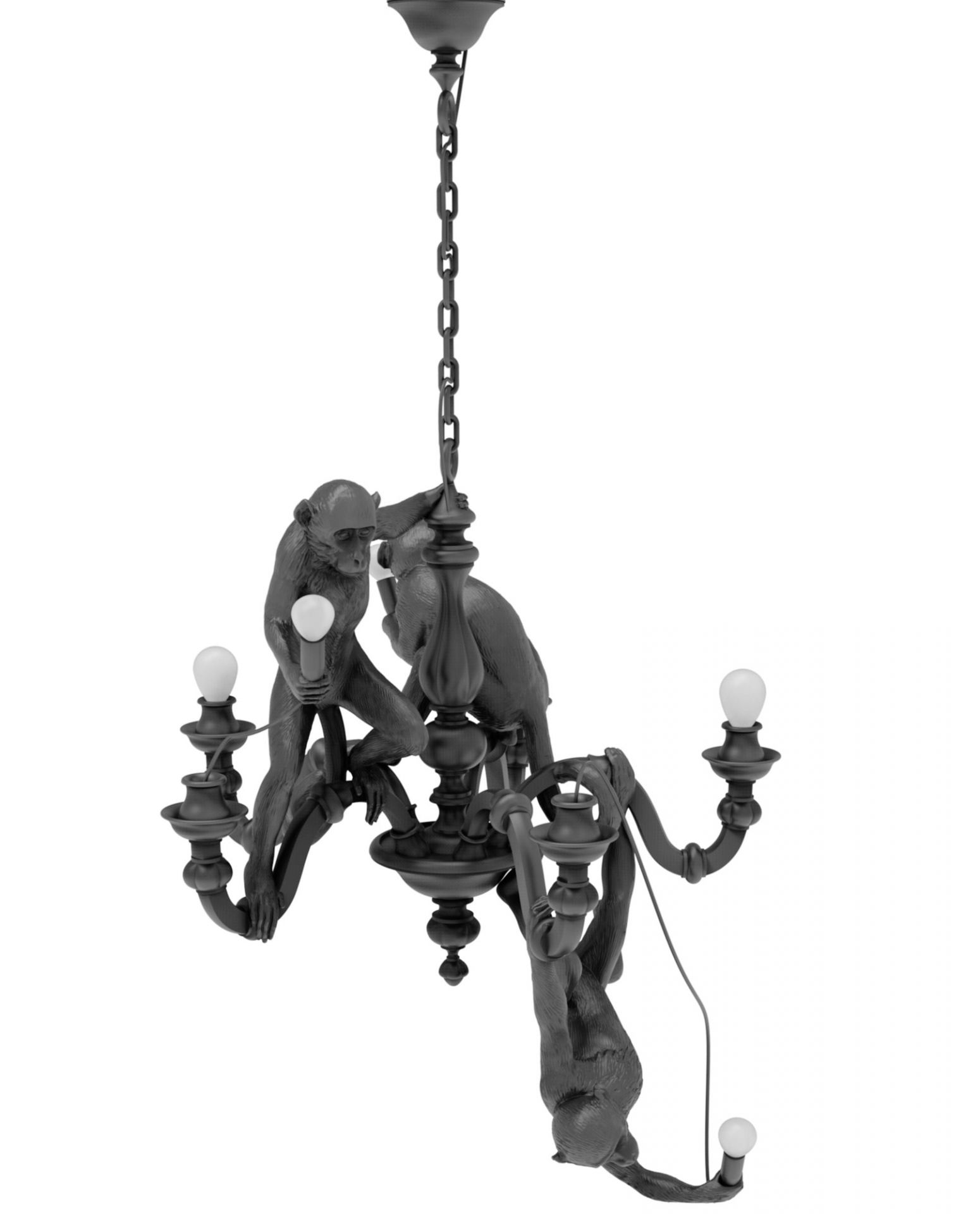 Monkey Chandelier Pendelleuchte Seletti Weiss